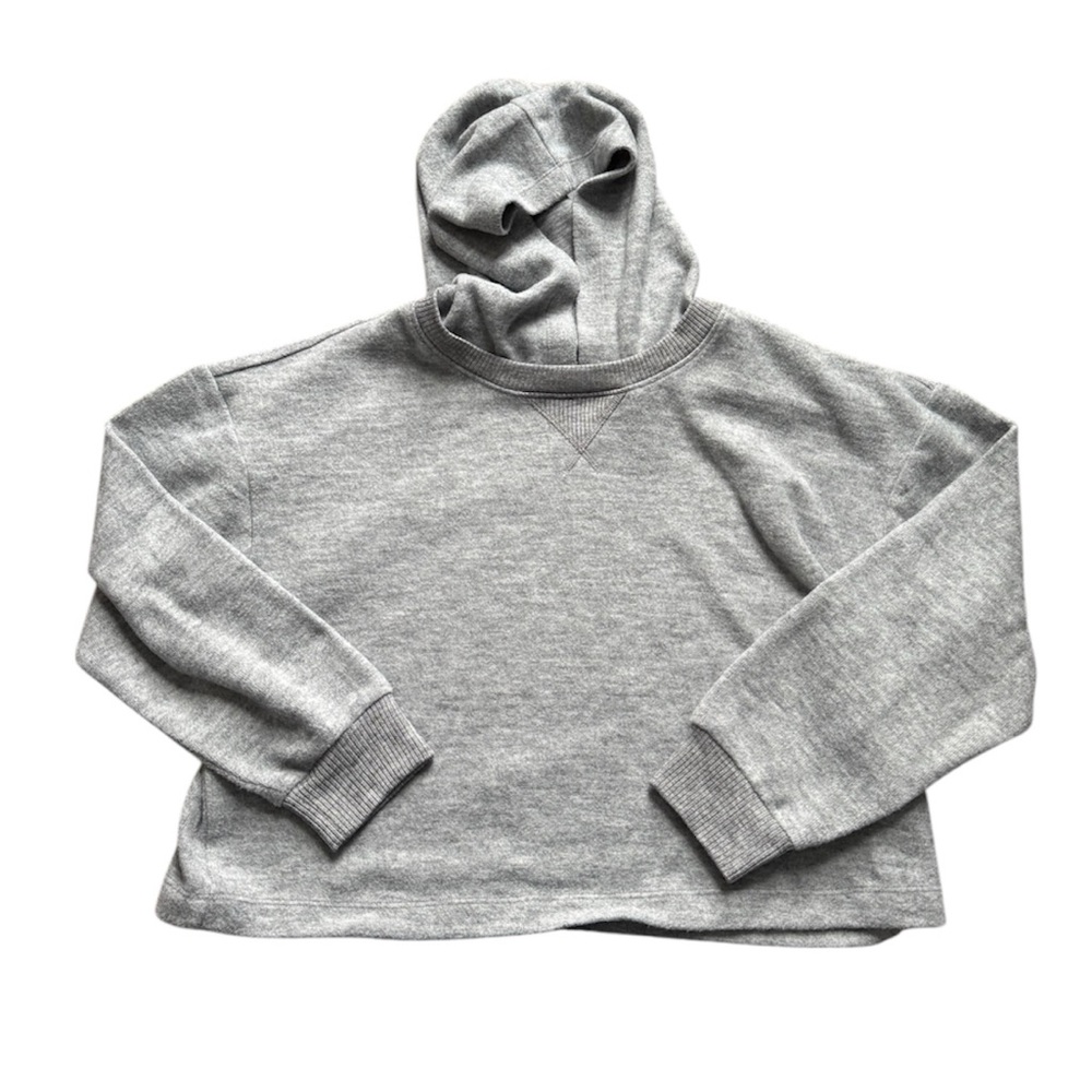 Piombo Heather Gray Cropped Hoodie L